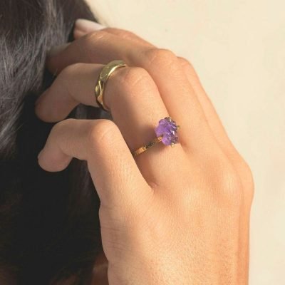 Anillo Amatista en Bruto