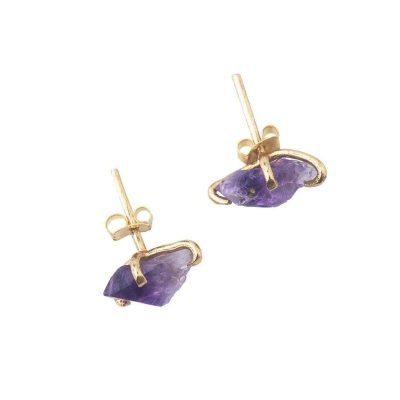 Aretes Amatistas en Bruto - Topos