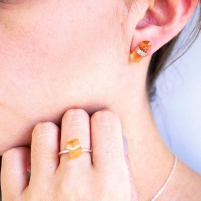 Aretes Topacio Imperial - Agarre medio