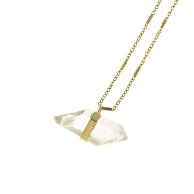 Collar Cuarzo Cristal Biterminado