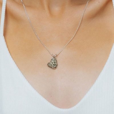 Collar Pirita Laminada en Plata