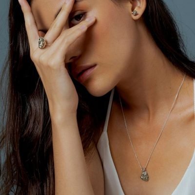 Collar Pirita Laminada en Plata