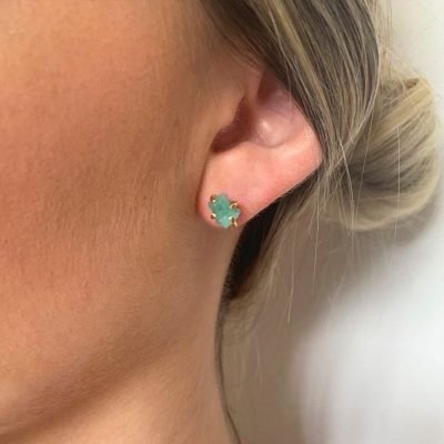 Aretes Sat-Esmeralda en Bruto