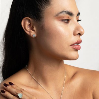 Aretes Apah- Aguamarina